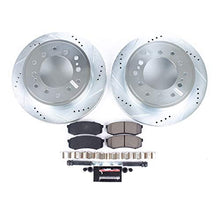 Power Stop K2405 Rear Z23 Carbon Fiber Brake Pads with Drilled & Slotted Brake Rotors Kit