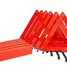 BRUFER 6-Pack Emergency Roadside Safety Triangle with Reinforced Cross Base and Carrying Case