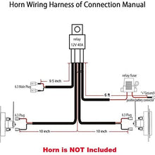 GTP 12V Horn Wiring Harness Relay Kit For Car Truck Grille Mount Blast Tone Horns