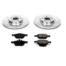 Power Stop K4575 Front Z23 Carbon Fiber Brake Pads with Drilled & Slotted Brake Rotors Kit