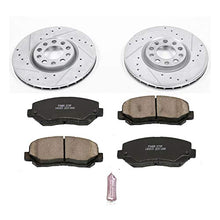 Power Stop K6372 Front Z23 Carbon Fiber Brake Pads with Drilled & Slotted Brake Rotors Kit