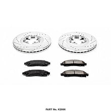 Power Stop K2066 Front Z23 Carbon Fiber Brake Pads with Drilled & Slotted Brake Rotors Kit