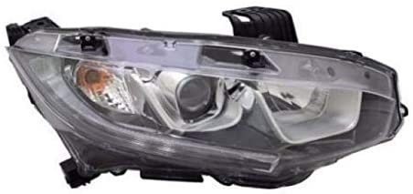 Headlight TYC - For/Fit 16-19 Honda Civic Coupe 16-20 Sedan 17-18 Civic Hatchback Head Lamp Assembly Halogen RIGHT HAND/PASSENGER SIDE NSF Certified