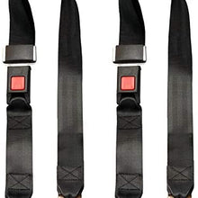 AIRKOUL Universal Lap Seat Belt，Automotive Seatbelt 2 Point Adjustable Safety Seat Belt for Go Kart, Club Golf Cart Black