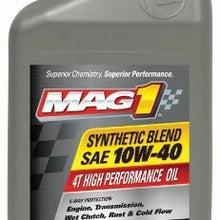 Mag 1 62971 10W-40 4T Synthetic Blend Four Stroke ATV Oil - 1 Quart Bottle, (Pack of 6)