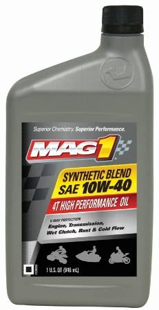 Mag 1 62971 10W-40 4T Synthetic Blend Four Stroke ATV Oil - 1 Quart Bottle, (Pack of 6)