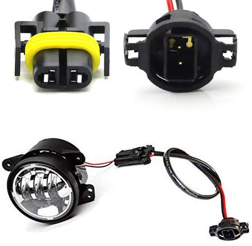 iJDMTOY (2) LED Fog Lamps Conversion Adapter Wires For 2010 and up Jeep Wrangler JK (Good For JW Speaker 6045 6145 or Truck-Lite 80275)