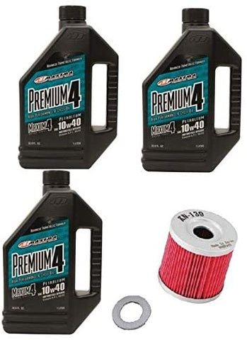 Suzuki Z400 QUADSPORT 03–09:12-14 Maxima Premium 4-Stroke Oil 10W-40 OiI KIT