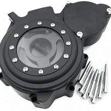 HTTMT MT313-002A-BLACK Billet Aluminum Engine Stator Cover See Through Compatible with Suzuki GSXR 600/750 2006-2016 Black Left