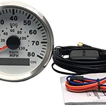 ELING GPS Speedometer 0-80MPH 0-130km/h Speed Gauge for Boat Yacht Vessels with Red Backlight 3-3/8'' 12V 24V (LED Shows Course not Odometer)