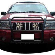 Black Horse Off Road 17EB26MA-PLB Black Grille Guard Kit with 7" Black LED Lights Compatible with 1999 2004 Jeep Grand Cherokee