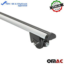 OMAC Roof Racks Lockable Cross Bars Carrier Cargo Racks Rail Aluminium Silver Set 2 Pcs. for Mini Clubman Cooper 2015-2021