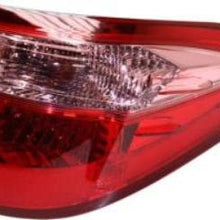 CPP TO2805130 Direct Fit Clear & Red Lens Tail Light for 17 Toyota Corolla