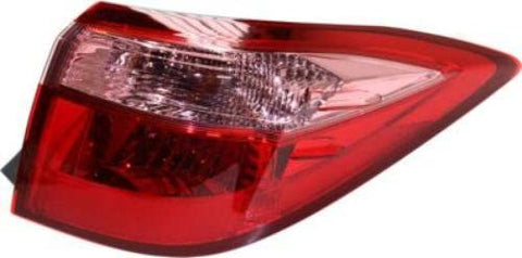 CPP TO2805130 Direct Fit Clear & Red Lens Tail Light for 17 Toyota Corolla