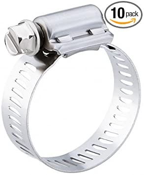 10 Pack Breeze 63012H Power Seal Marine Grade Stainless Steel Hose Clamp Effective Diameter Range: 11/16