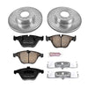 Power Stop K4677 Front Z23 Carbon Fiber Brake Pads with Drilled & Slotted Brake Rotors Kit