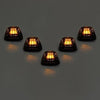 5pcs Amber Lens Amber LED Cab Roof Marker Lights, KOMAS Roof Top Lamp Clearance Running Light Replacement for Truck SUV Ford 1999-2016 E/F (Smoked Lens & Amber LED)