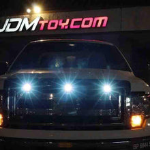 iJDMTOY 3pc Raptor Style Amber Yellow LED Bolt-On Mount Grille Marker Light Kit, Universal Fit Truck or SUV Front Grill, Powered By High Power 3000K Amber Color LED Diodes w/Projector Lens