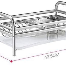 Chenbz Kitchen Shelf Dish Drainer Rack Sink Single Layer Dish Cup Drain Shelf with Cutlery Holders 49.5 25 21cm