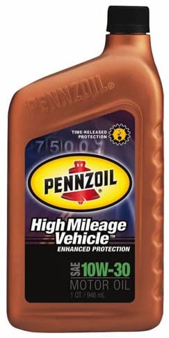 Pennzoil 160554 High Mileage Vehicle 10W30 Motor Oil - 1 Quart Bottle