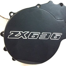 XKH- Motorcycle Billet Motor Engine Stator Cover Compatible with Kawasaki Zx6R 636 2003 2004 Black Left Side [B00Y7C4SKU]
