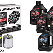 Maxima Racing Oils Chrome 90-119015C Sportster Synthetic 20W-50 Filter Complete Oil Change Kit, 160. Fluid_Ounces