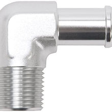 Edelbrock 8179 Heater Hose Fitting 90 Degree 1/2 in. NPT And 5/8 in. Barb Clear Anodized Heater Hose Fitting