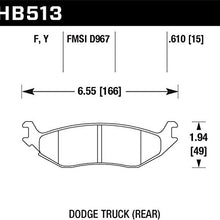 Hawk Performance HB513F.610 HPS Performance Ceramic Brake Pad