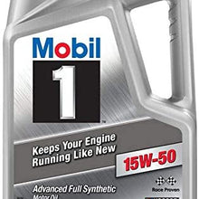Mobil 1 Advanced Full Synthetic Motor Oil 15W-50, 5-Quart bundle with Mobil 1 M1-110A Extended Performance Oil Filter, 1-Count