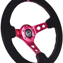 NRG Innovations Reinforced Suede Steering Wheel RST-006S-FH + U.S. Performance Lab Air Freshener