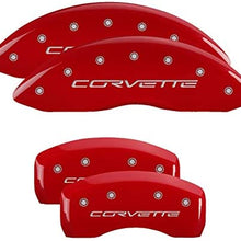 MGP Caliper Covers 13008SCV6RD Red Brake Covers fits 2005-2013 Chevrolet Corvette (C6) Engraved with Front and Rear: C6/Corvette, Set of 4