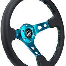 NRG Innovations Reinforced Leather Steering Wheel RST-006TL + U.S. Performance Lab Air Freshener