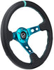 NRG Innovations Reinforced Leather Steering Wheel RST-006TL + U.S. Performance Lab Air Freshener