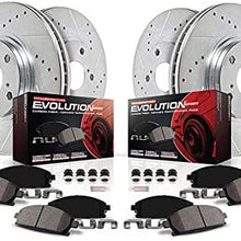 Power Stop K6516 Front & Rear Brake Kit with Drilled/Slotted Brake Rotors and Z23 Evolution Ceramic Brake Pads