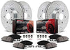 Power Stop K6516 Front & Rear Brake Kit with Drilled/Slotted Brake Rotors and Z23 Evolution Ceramic Brake Pads