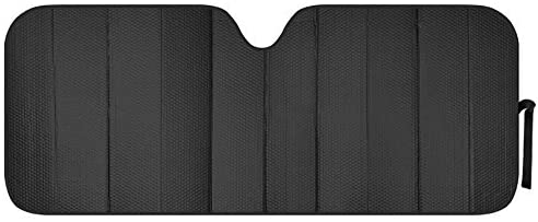 Motor Trend Front Windshield Sun Shade - Jumbo Accordion Folding Auto Sunshade for Car Truck SUV - Blocks UV Rays Sun Visor Protector - Keeps Your Vehicle Cool - 66 x 27 Inch (Black)