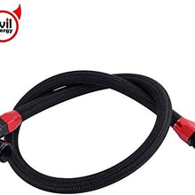evil energy AN10 Braided Oil Fuel Hose Line Kits 1.2Meter Hose Line With Installed 0 90 Degree Swivel Hose End Fitting