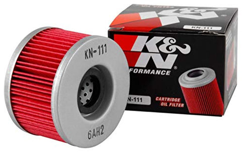 K&N Motorcycle Oil Filter: High Performance, Premium, Designed to be used with Synthetic or Conventional Oils: Fits Select Honda Vehicles, KN-111