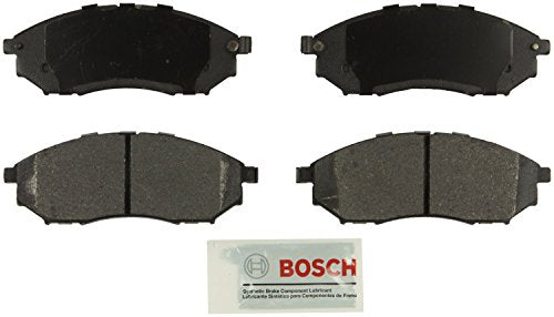 Bosch BE888 Blue Disc Brake Pad Set for Select Infiniti EX35/37, FX35/37/45, G25/35/37, M35/35h/37/45/56, Q40/45/70/70L, QX50/70; Nissan 350Z, 370Z, Murano, Pathfinder - FRONT