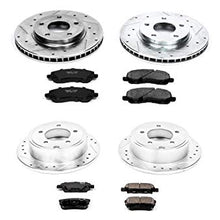 Power Stop K4017 Front and Rear Z23 Carbon Fiber Brake Pads with Drilled & Slotted Brake Rotors Kit