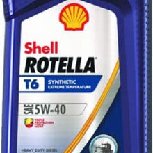 Shell Oil Rotella T6 5w40 Ck-4 Qt @6 550049479