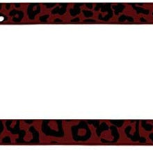 Motorup America Auto License Plate Frame Cover 2-Pack - Fits Select Vehicles Car Truck Van SUV - Wild Red Leopard Print