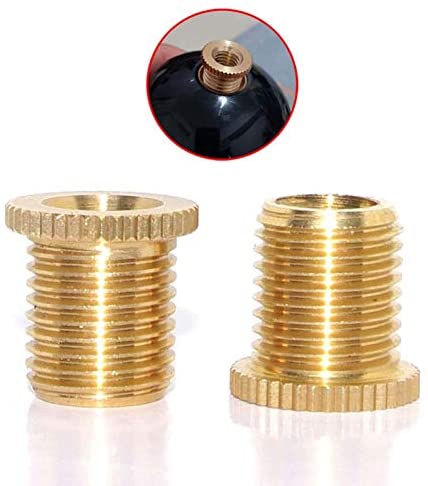 Pursuestar 2Pcs Copper Car Gear Stick Shift Knob Shifter Head Thread Screw Adapter Insert Kit Replacement(M12x1.25 to M10x1.25)