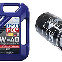 Liqui Moly 2041 Premium 5W-40 Synthetic Motor Oil - 5 Liter Jug + 1 Engine Oil Filter Mahle 06A115561BML / 06A115561B / OC264 Audi 90 100 200 A6 Volkswagen Beetle Cabrio Jetta S4 S6 TT