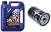 Liqui Moly 2041 Premium 5W-40 Synthetic Motor Oil - 5 Liter Jug + 1 Engine Oil Filter Mahle 06A115561BML / 06A115561B / OC264 Audi 90 100 200 A6 Volkswagen Beetle Cabrio Jetta S4 S6 TT