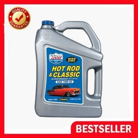 Lucas Oil 10683 SAE 10W40 Hot Rod Engine Oil, One 5 Quart Jug