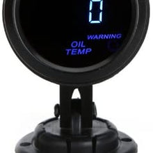 Docooler Digital Oil Temp Temperature Meter Gauge with Sensor for Auto Car 52mm 2in LCD 0~150 Celsius Degree Warning Light Black