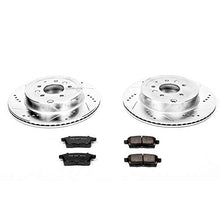 Power Stop K5877 Rear Z23 Carbon Fiber Brake Pads with Drilled & Slotted Brake Rotors Kit