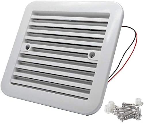 Carkio One-Way Ventilation Fan 12V 0.3A Speed 3000/min White 011063 Side Air Vent Dustproof Fan Replacement for RV Caravan Trailers Parts with Mounting Screws