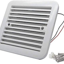 Carkio One-Way Ventilation Fan 12V 0.3A Speed 3000/min White 011063 Side Air Vent Dustproof Fan Replacement for RV Caravan Trailers Parts with Mounting Screws